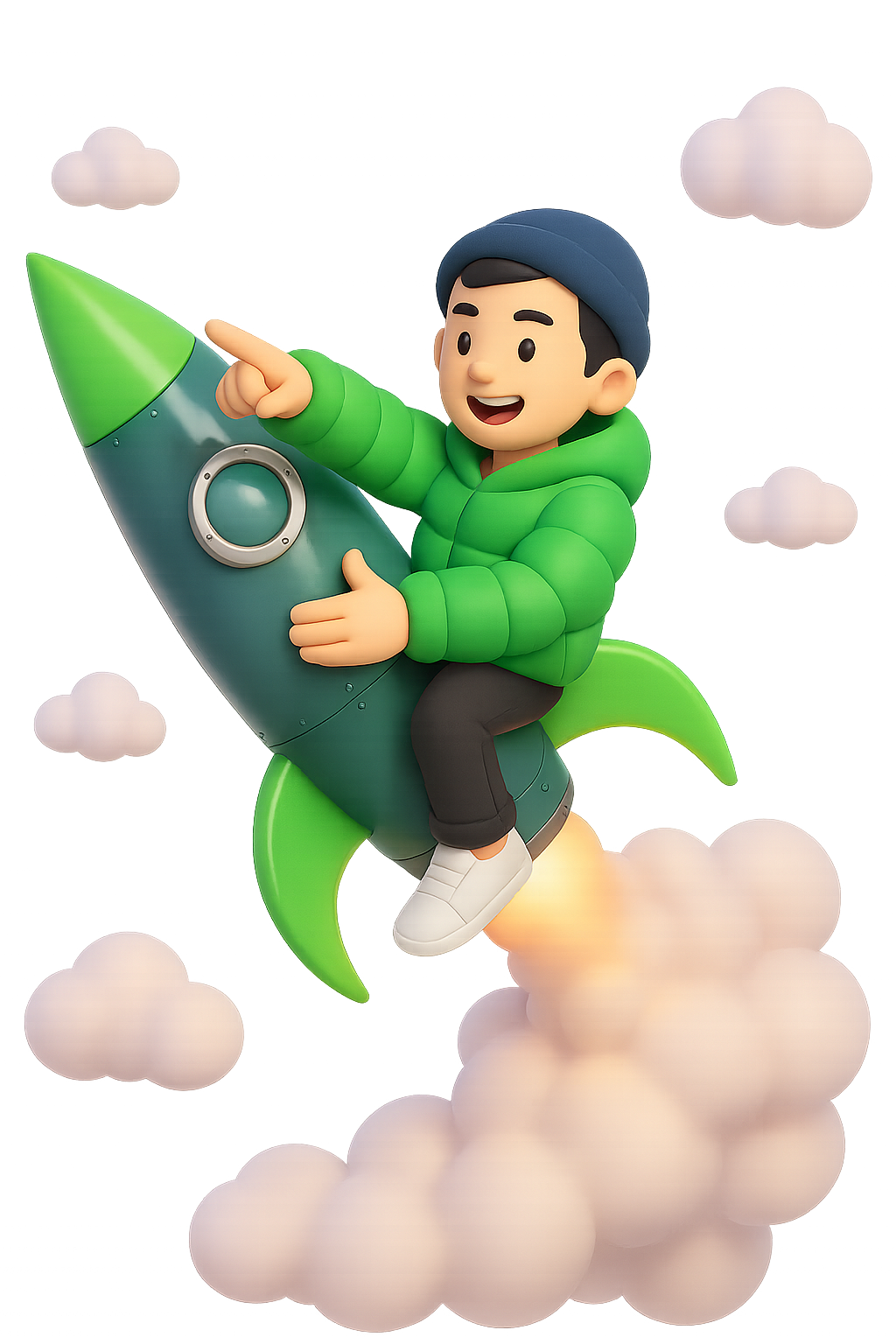 Person on rocket